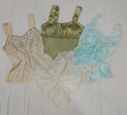 IQ0315 Y2K Lingerie Cami Tops