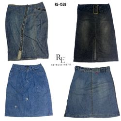 Gonne Midi in Denim Era Britney Y2K (RE-1538)