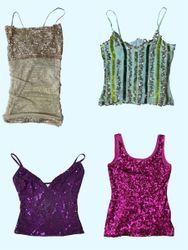 Y2K sequins cami tops (TS:620)