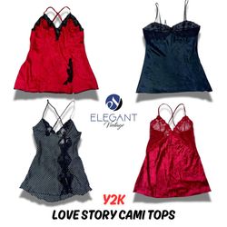 Y2K Love Story Cami Tops - EV0139