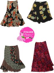 Gonne in poliestere con fantasia floreale Y2k