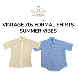 Camisas formales de estilo vintage de los 70, vibr..