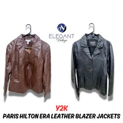 Y2K Paris Hilton Era Leather Blazer Jackets - EV01..