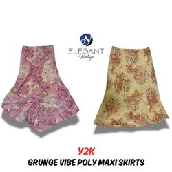 Y2K Grunge Vibe Poly Maxi Skirts - EV0189