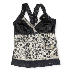 Say#240 Y2K floral lace camisole net top 🌸🖤