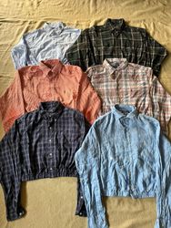 Upcyled ralph lauren cropped tops shirt