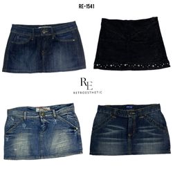 Y2K IT Girl Denim Mini Skirts (RE-1541)
