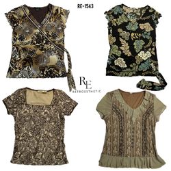 Y2K Earthy Tone Mix Tops (RE-1543)