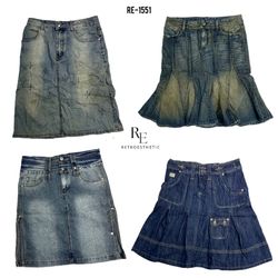 Y2K Britney Ära Denim Midi-Röcke (RE-1551)