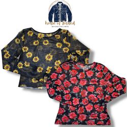 Top in rete a maniche lunghe