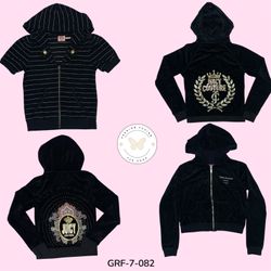 Y2K Juicy Zip-Up Hoodie | Classic Velour Glam (GRF..