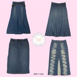Gonna Lunga Vintage in Denim | Essenziale Iconico ..
