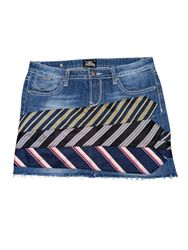 DR-7 upcycled denim tie skirt