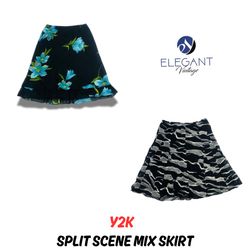 Y2K Split Scene Mix Skirt - EV0698