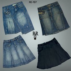 Jupes midi en denim de l'ère Britney Y2K (AA-167)