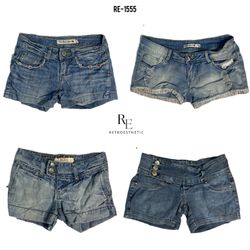 Shorts de Denim Estilo Retrô Y2K (RE-1555)