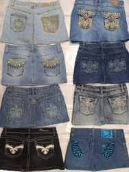 R-01 Ladies Y2k Embellished Upcycled Skirts