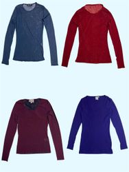 Tops en maille à manches longues Y2K (Ts-605)