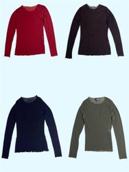 Tops à manches longues en mesh Y2K (Ts-606)