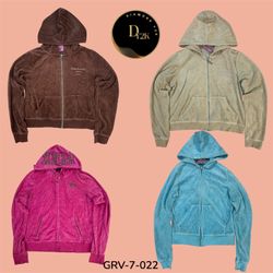 Juicy Couture Zip-Up Hoodie – Weicher Velours, Unt..