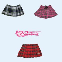 Plaid Pleated Cutie Y2K Mini Skirts (July-036)