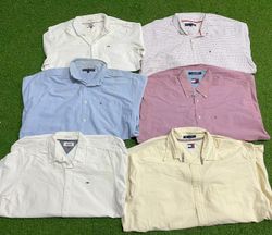 Camisas de Algodão Masculinas Tommy Hilfiger