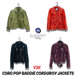 Y2K Cord Pop Baddie Vestes en velours côtelé - EV0..
