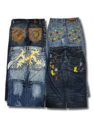 Y2K Hip Hop Japanese Embroidered Jeans