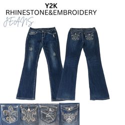 Y2K Rhinestone&Embroidery jeans