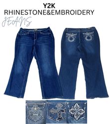 RhineStone&Embroidery jeans