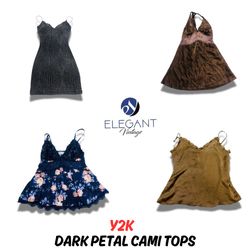 Y2K Dunkle Blüten Cami-Tops - EV0725