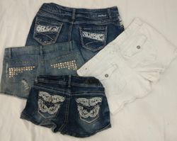 IQ0333 Y2K Verzierte Micro Mini Shorts - 10 Stück