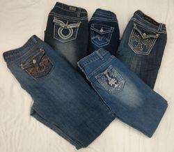 IQ0336 Y2K verzierten Schlagjeans - 10 Stück
