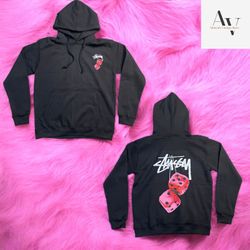 Sudadera con capucha rosa de dados de estilo reedi..