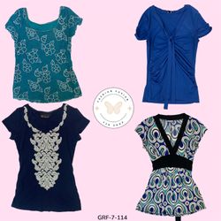 Y2K Dream Print | Blue Long Sleeve Vintage Blouse ..