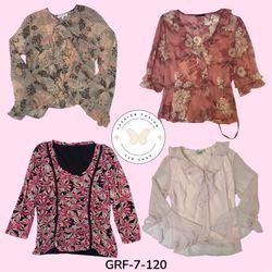 Pink Pop | Y2K Printed Long Sleeve Blouse  (GRF-7-..