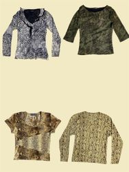 Y2K printed Mesh Tops(TS:627)