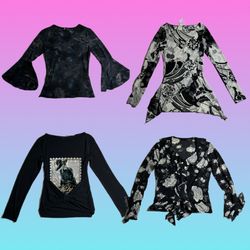 Y2k Black Gothic Fullsleeves Tops (TT-140)