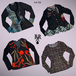 Y2K All Black Rave Langarmoberteile (AA-156)