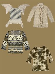 Y2K Vintage Mix Tops – Tie-Dye, Mesh & Ruched Styl..