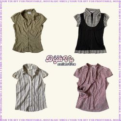 Y2K Corporate Baddie Cinched Waist Office Shirts (..