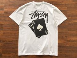Cartes de style retravaillées Stussy t-shirts blan..