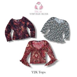 Y2K Mesh Floral Tops