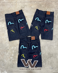 Shorts en denim de style rework Evisu #14