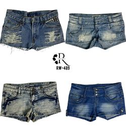 Y2K Retro Stil Denim Shorts (Rw-489)