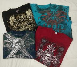 CR4568 ヴィンテージ メンズ スカル Tシャツ
