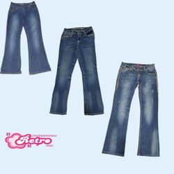 Jeans svasati decorati Y2K