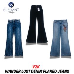 Calças Jeans Flare Y2K Wander Lust Denim - EV0735