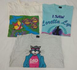 CR4572 ビンテージ プリント ユニセックス シングルステッチ Tシャツ