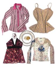  La Fille en Rose » x Y2k Hauts S-1201